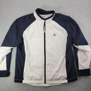 Princess Cruises Jacket Mens XL White Navy Full Zip Windbreaker Nautical Anchor